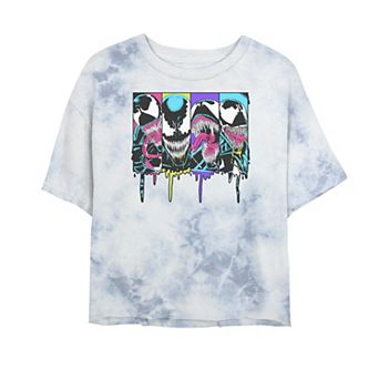 Juniors' Marvel Venom Colorful Dripping Comic Panel Tee