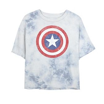 Juniors' Marvel Captain America Shield Logo Tee