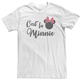 Big & Tall Disney Mickey Mouse And Friends "C'est La Minnie" Text Tee