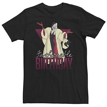 Big & Tall Disney Villains Cruella Fashionable Birthday Portrait Tee