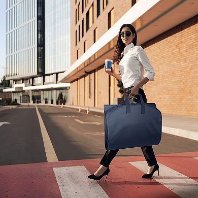 WallyBags® 60” Premium Tri-Fold Travel Garment Bag with Exterior Pocket