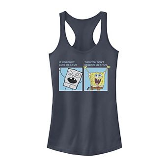 Juniors' SpongeBob SquarePants Doodlebob Meme Racerback Graphic Tank Top