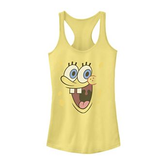 Juniors' SpongeBob SquarePants Excited Big Face Racerback Graphic Tank Top