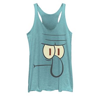 Juniors' SpongeBob SquarePants Squidward Big Face Racerback Graphic Tank Top