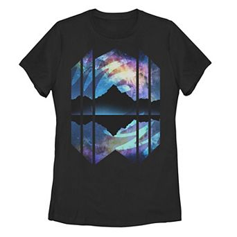 Juniors' Trendy Mystical Mountain Diamond Panels Graphic Tee