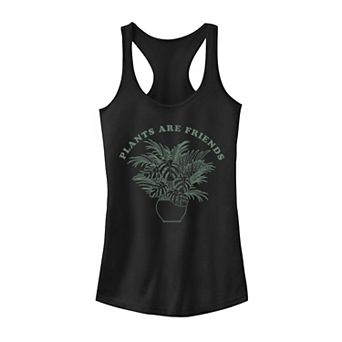 Juniors' "Plants Are Friends" Ferns In A Pot Sketch Tank Top