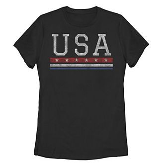 Juniors' Trendy USA Stars and Stripes Tee