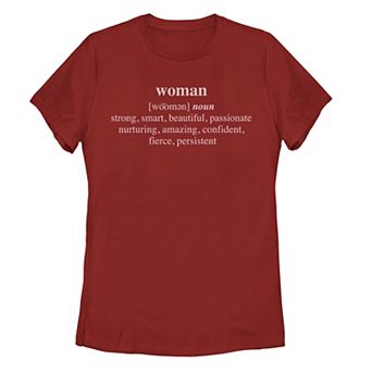 Juniors' Definition Of A Woman Simple Text Tee