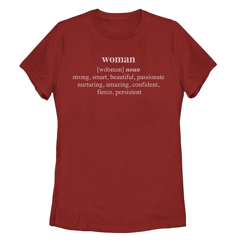 Juniors' Definition Of A Woman Simple Text Tee, Girl's,