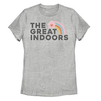 Juniors' Trendy "The Great Indoors" Rainbow House Tee