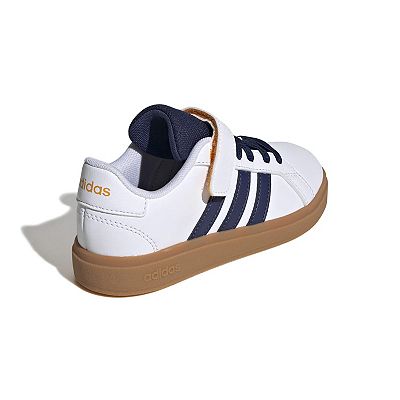 adidas gazelle silver green womens Adidas Grand Court 3.0 | Kids | Leo (White/Crystal Linen/Coffee) main image 0