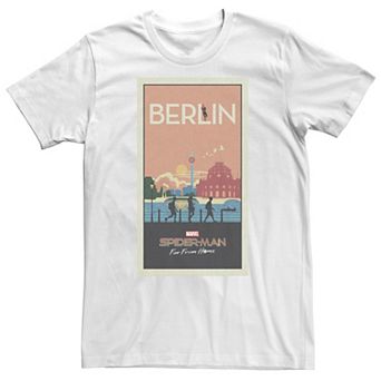 Big & Tall Marvel Spider-Man Far From Home Berlin Abstract Movie Poster Tee