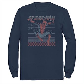 Big & Tall Marvel Spider-Man: Far From Home Action Pose Lined Portrait Tee
