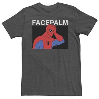 Big & Tall Marvel Spider-Man Classic Cartoon Facepalm Tee