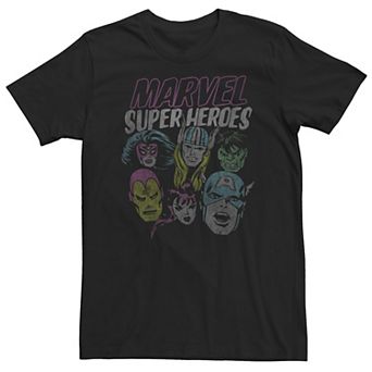 Big & Tall Marvel Superheroes Group Shot Comic-Themed Poster Tee