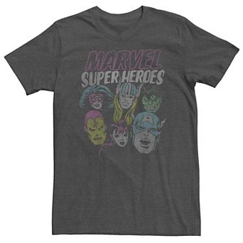 Big & Tall Marvel Superheroes Group Shot Comic-Themed Poster Tee