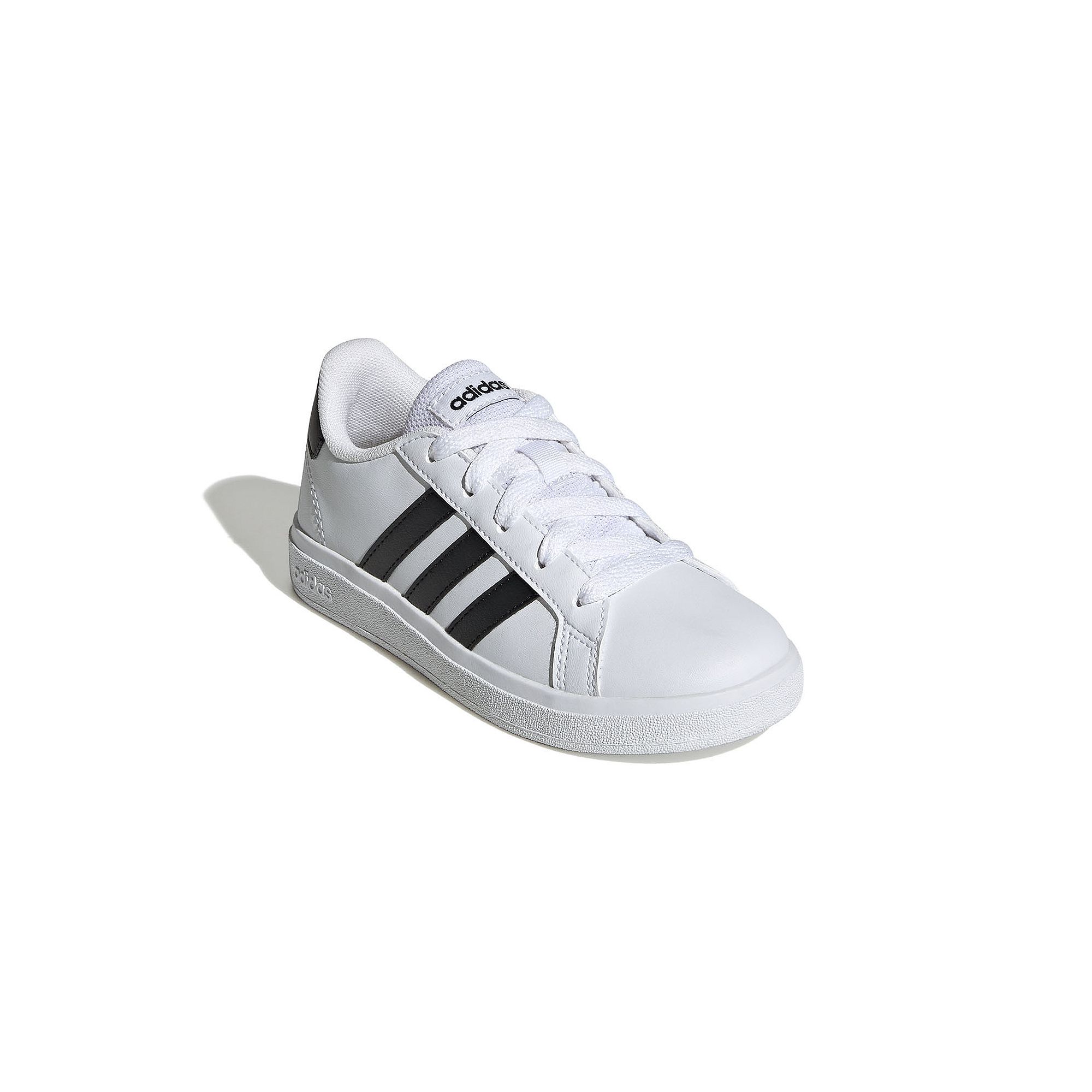 adidas Grand Court Lifestyle Kids Shoes, Girls, Size: 4, White Black Blac