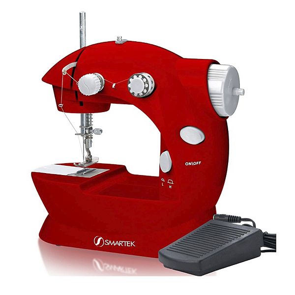 Smartek Mini Red Sewing Machine with Pedal