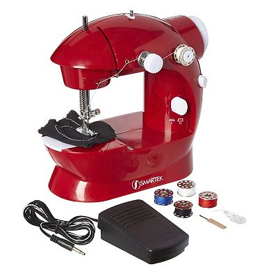 Smartek Mini Red Sewing Machine with Pedal