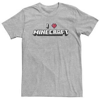 Big & Tall Minecraft "I Love Minecraft" Text Tee