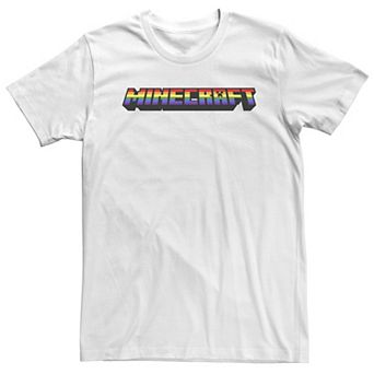 Big & Tall Minecraft Rainbow Pixelated Logo Tee