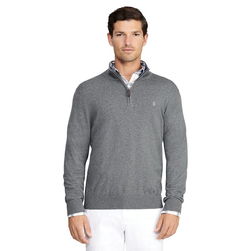 Mens IZOD Quarter Zip Sweater, Size: XXL, Dark Grey