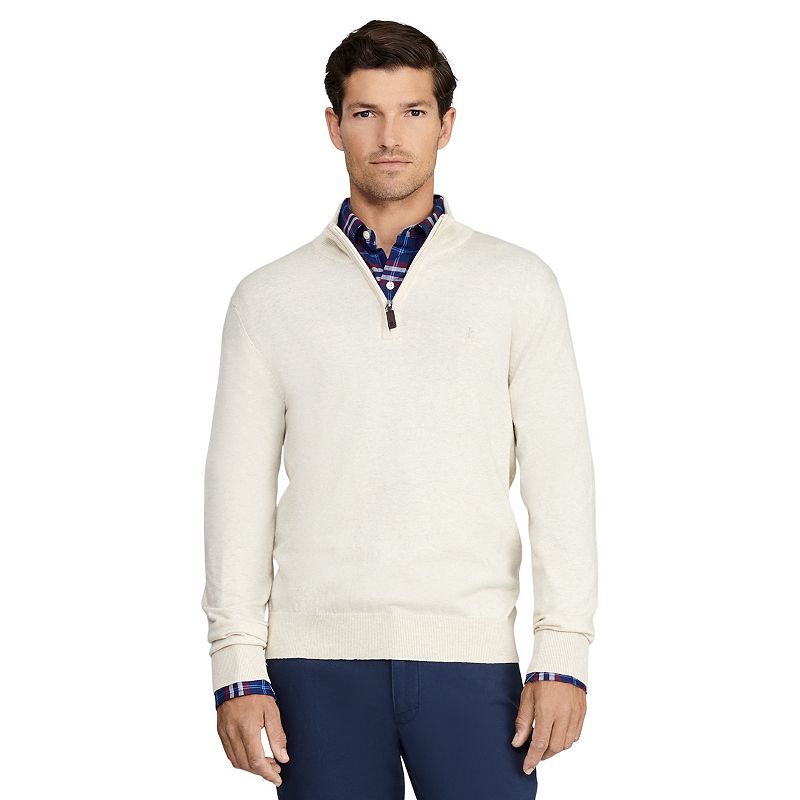 Mens IZOD Quarter Zip Sweater, Size: XL, Beige