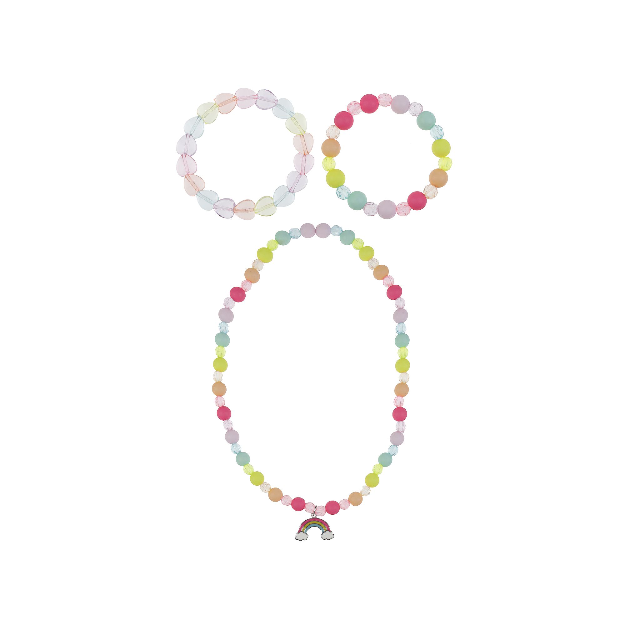 Girls Capelli Rainbow Necklace & Bracelets Set, Girls, Multi