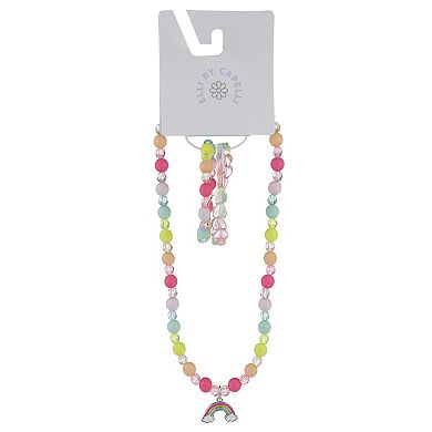 Girls Capelli Rainbow Necklace & Bracelets Set