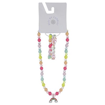 Girls Capelli Rainbow Necklace Bracelets Set