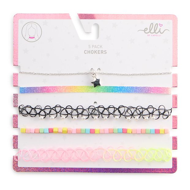 Girls Capelli 5-Pack Beaded Tattoo Choker Necklaces
