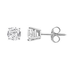Men's Diamond Greek Key Stud Earrings 1/2 ct tw Round-cut 10K