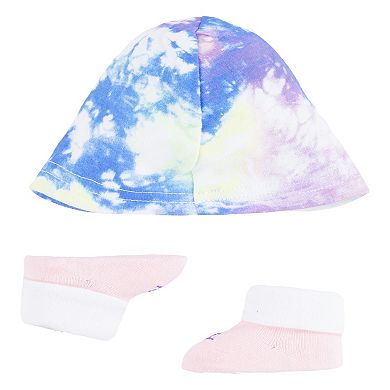 Newborn Baby Girl Nike Tie Dye Turban Hat & Booties Set