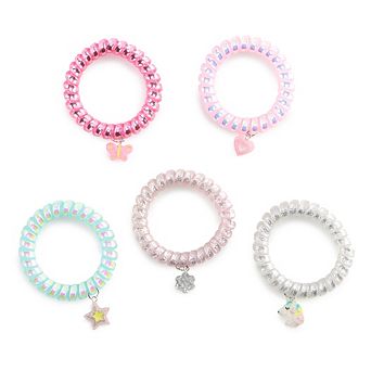Girls Capelli 5-Pack Heart & Stars Mixed Coil Bracelets