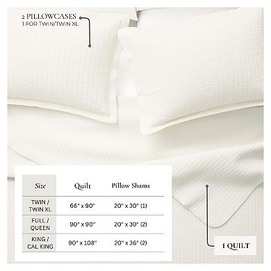 Madelinen® Alicia Basket Weave Quilt Set with Shams