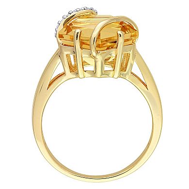 Stella Grace 18k Gold Over Silver Citrine & Diamond Accent Wrapped Ring