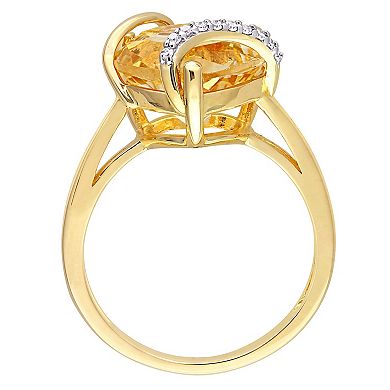 Stella Grace Citrine & Diamond Accent Heart Wrapped Ring