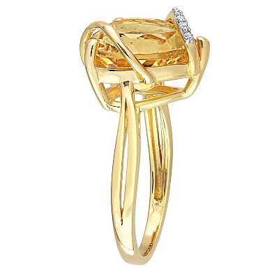 Stella Grace Citrine & Diamond Accent Heart Wrapped Ring