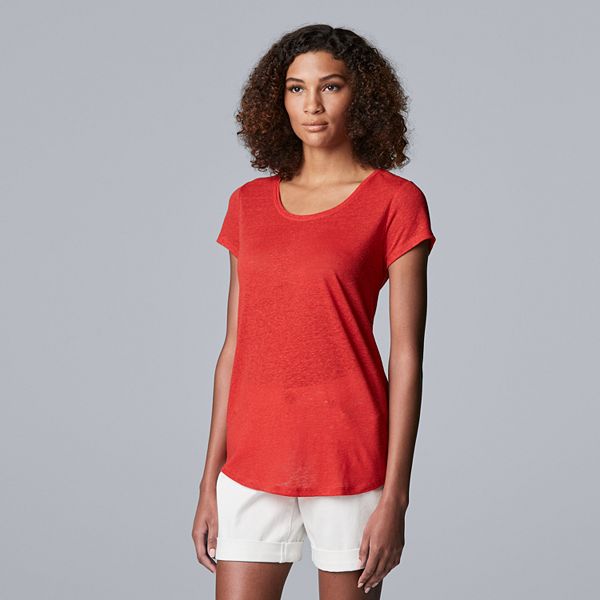 Petite Simply Vera Vera Wang Printed Short Sleeve Tee