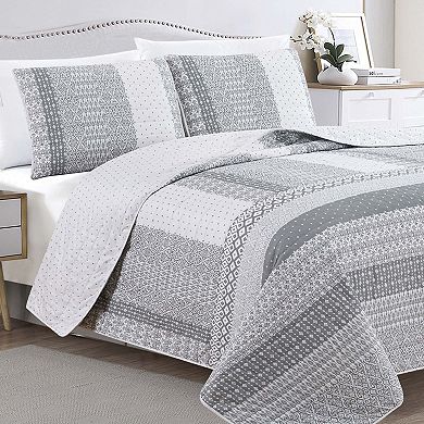 Madelinen® Dorothea Sunset Patchwork Quilt Set with Shams