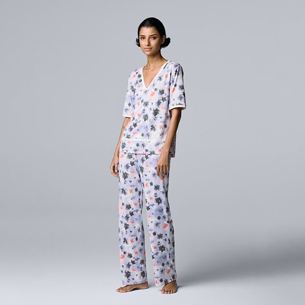 Women's Simply Vera Vera Wang Pajama Top & Pajama Pant Set