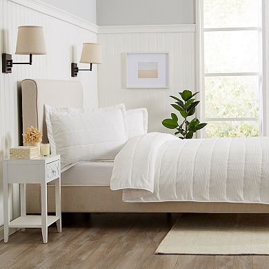 Madelinen® Ellie Textured Striped Quilt Set with Shams