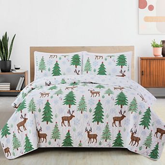 Madelinen® Holly Collection Christmas Quilt Set with Shams