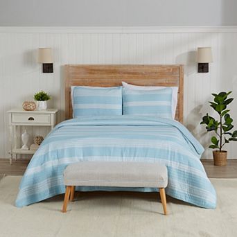 Madelinen® Madelina Curtain Stripes Quilt Set with Shams