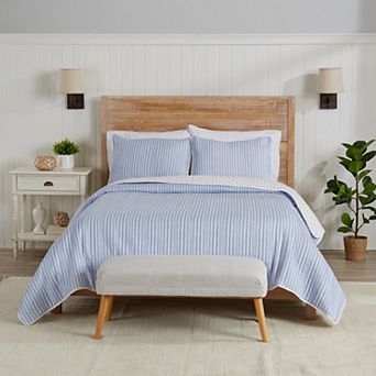 Madelinen® Marcie Tiny Stripes Quilt Set with Shams