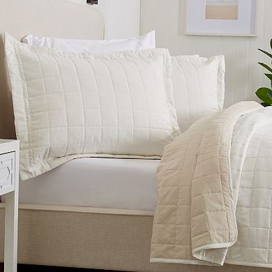 Madelinen Mylo Two Tone Quilt Set with Shams