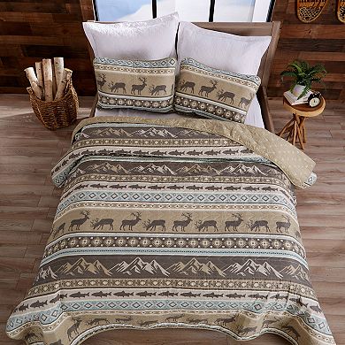 Madelinen® Yosemite Mahogany Striped Quilt Set with Shams