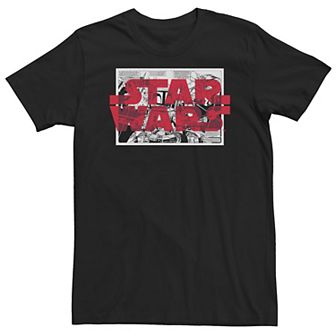 Big & Tall Star Wars Comic Panel Logo Overlay Tee