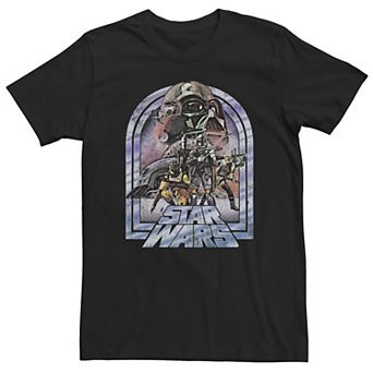 Big & Tall Star Wars Chrome Bordered Collage Portrait Tee