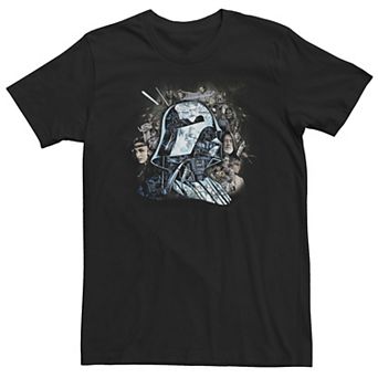 Big & Tall Star Wars Darth Vader Chrome Collage Overlay Tee